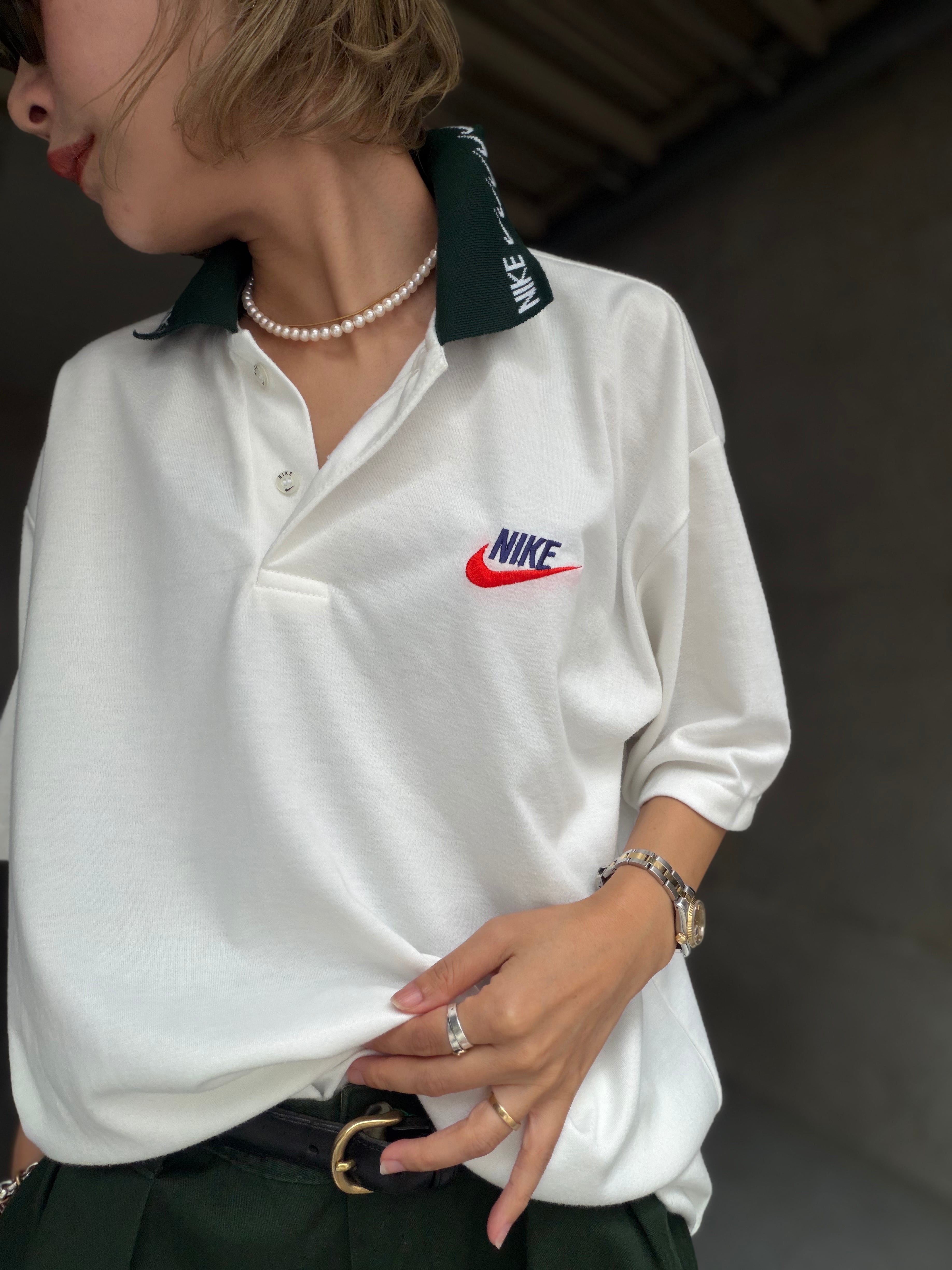(CS2296)90‘s NIKE cotton logo polo shirt