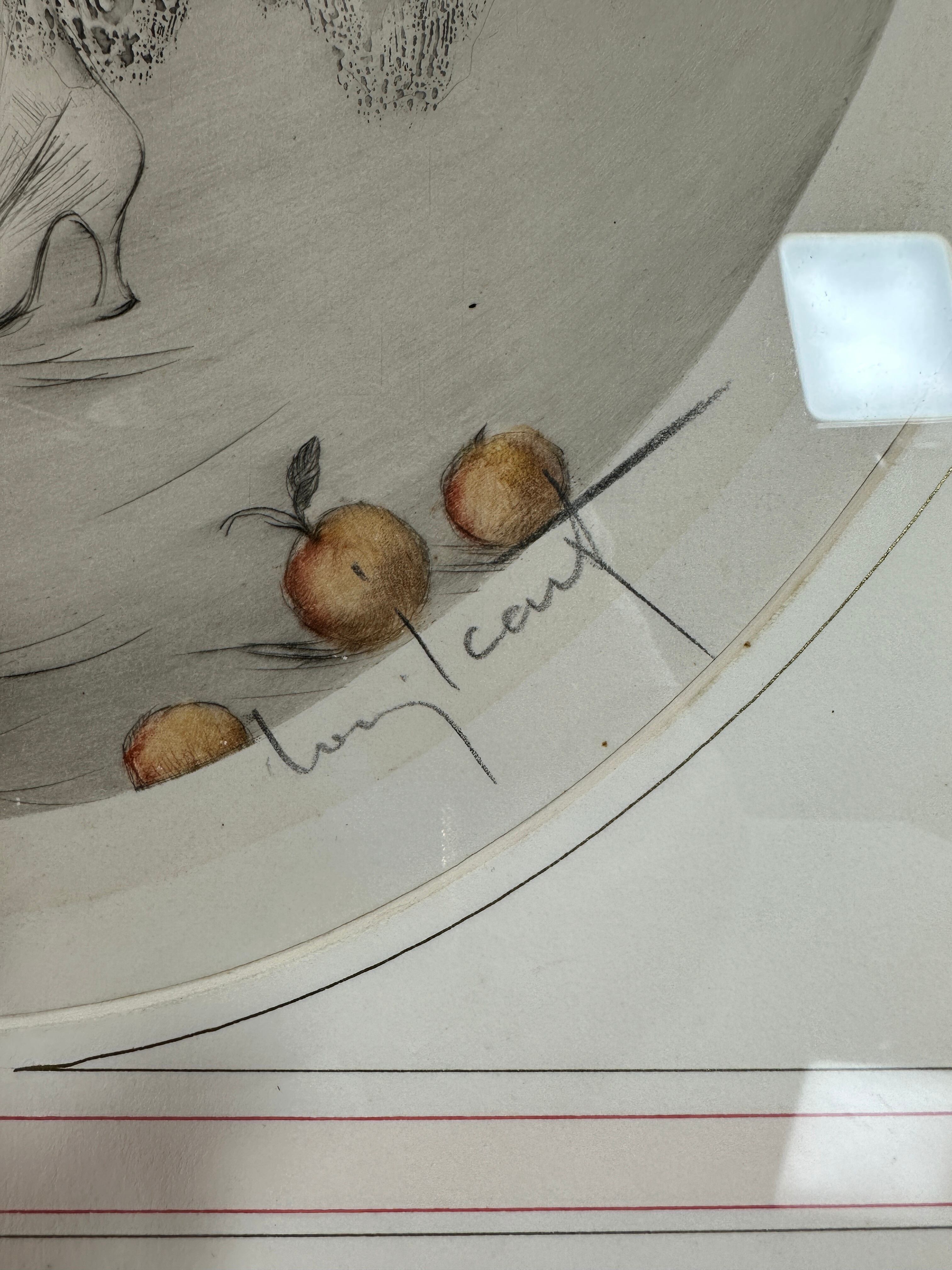 ルイ・イカール こぼれた林檎 エッチング 絵画 アンティーク