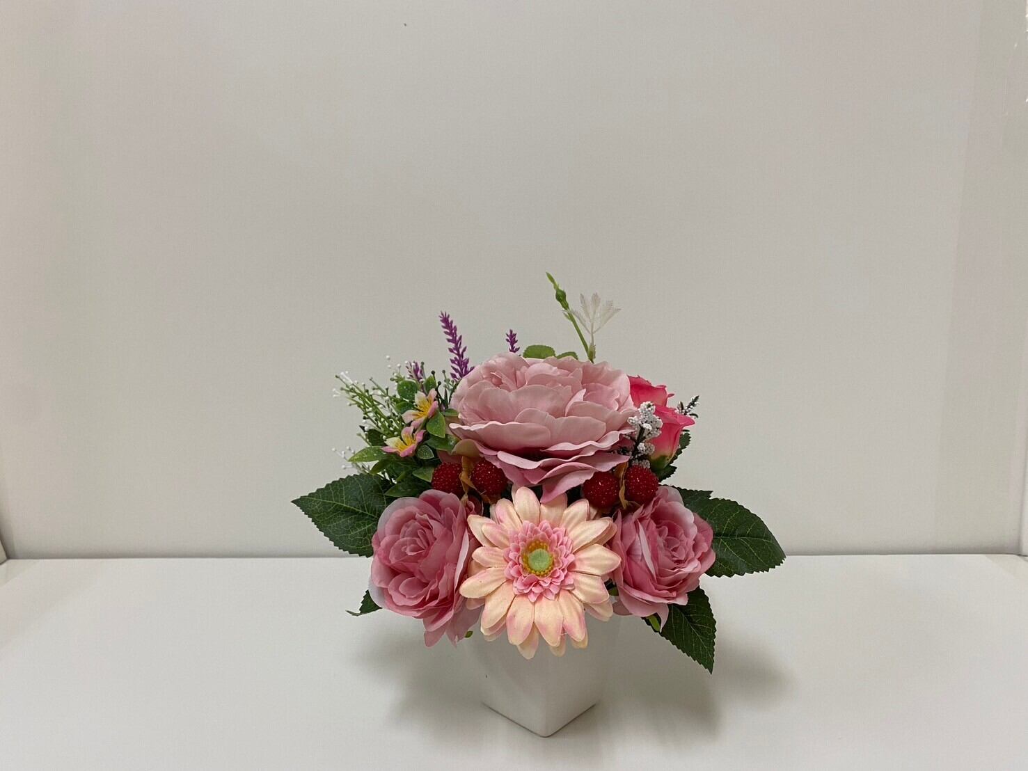 光触媒フラワーアレンジメント 置き型アソートピンク(サイズ20cm