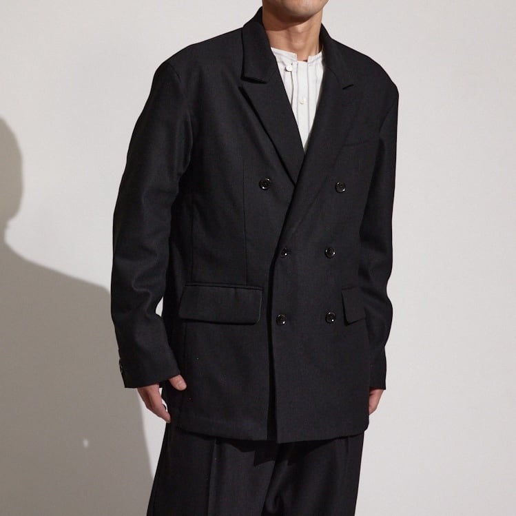 極美品 ティージャケット ダブルブレスト メランジ ツイード イタリア製 M MELANGE TWEED W-BREASTED JK / メランジツィードダブルブレスト
