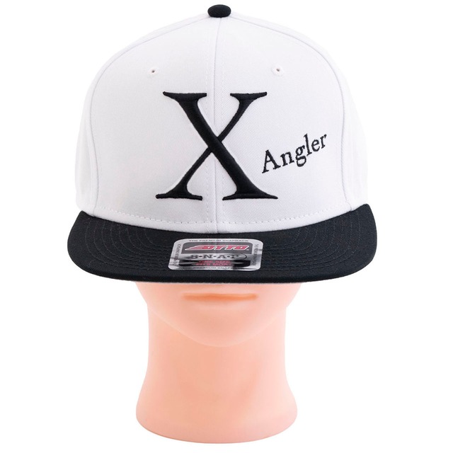 AnglerX3D刺繍フラットキャップ　ホワイト