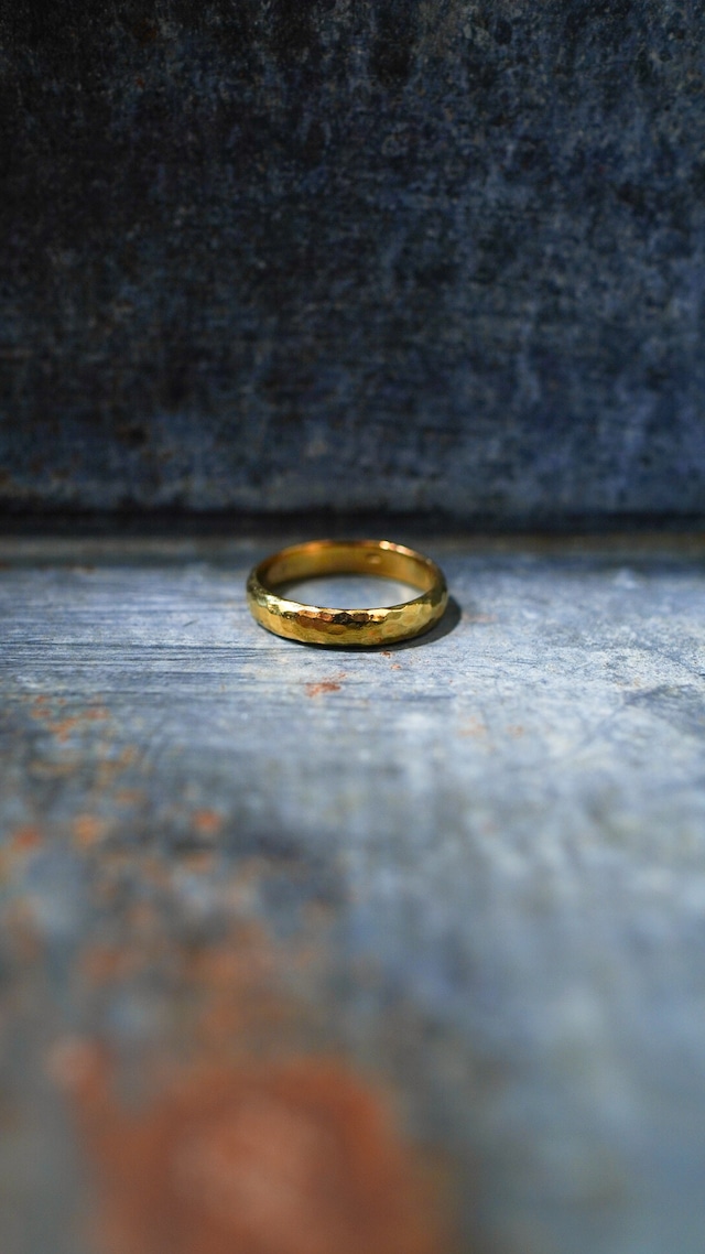 【VINTAGE】U.S. VINTAGE K10 イエロー ゴールド ハンマード リング 《10金 指輪 ヴィンテージ》