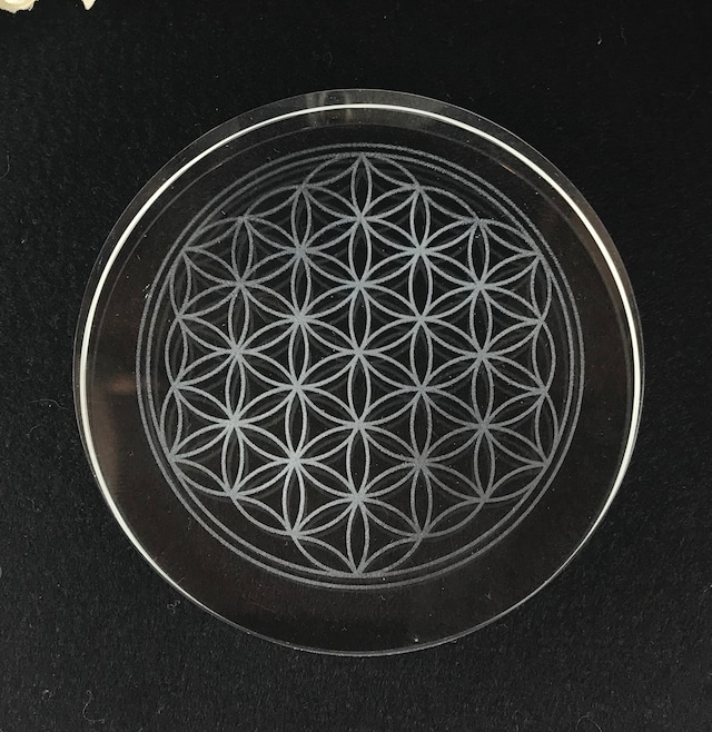 ブレスレットの浄化に フラワーオブライフクリスタルガラスプレート Tsuryu 鶴龍 オンラインショップ