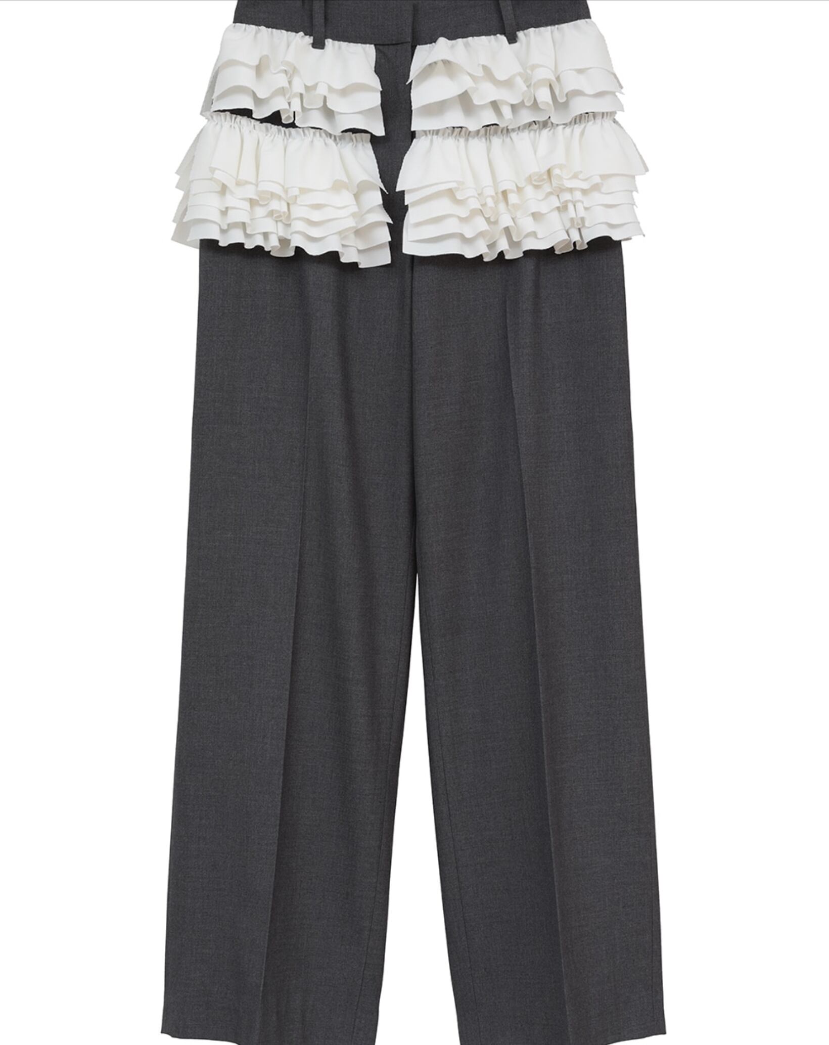 CLANE FRILLED SLACKS GRAY | FLICKA ASHIYA