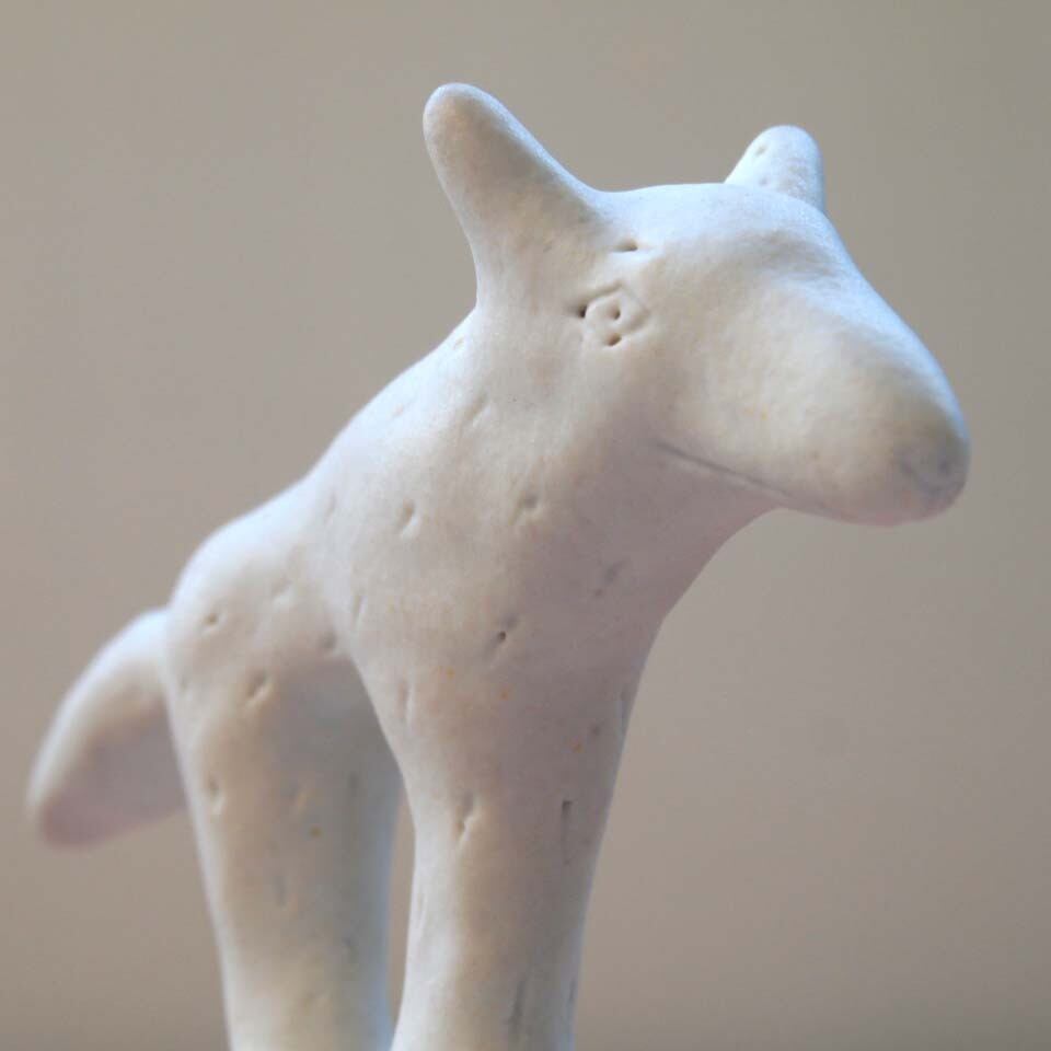 しがみさこ(陶) 見つけた音(オオカミ)