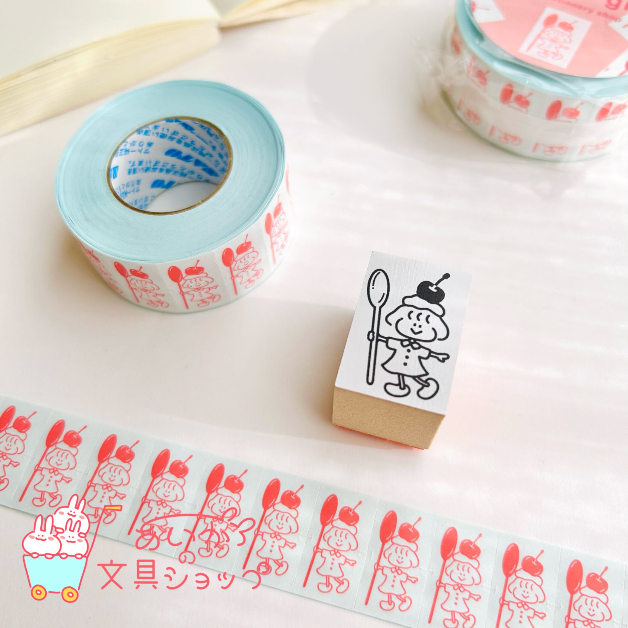 お得2点セット ラベラーシール（スイーツな子）、はんこ（スイーツな子