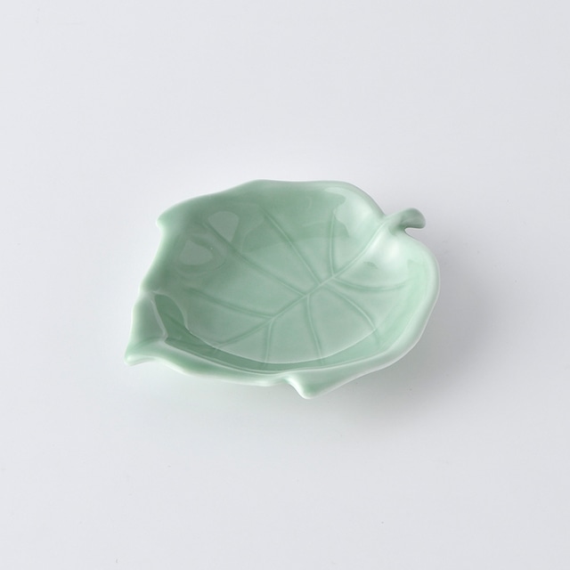 葉型小皿・グリーン