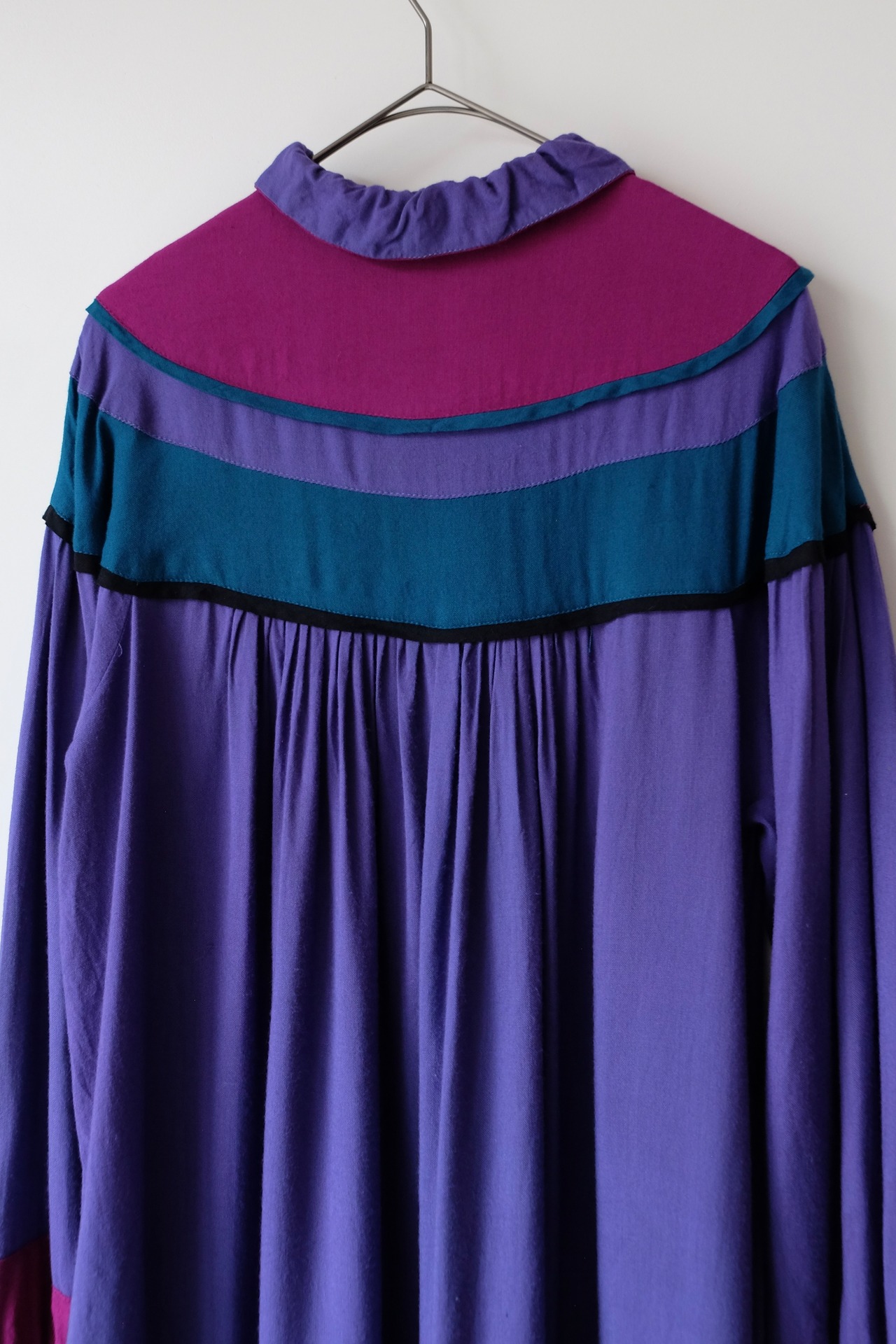 Rene Derhy violet color blocking dress