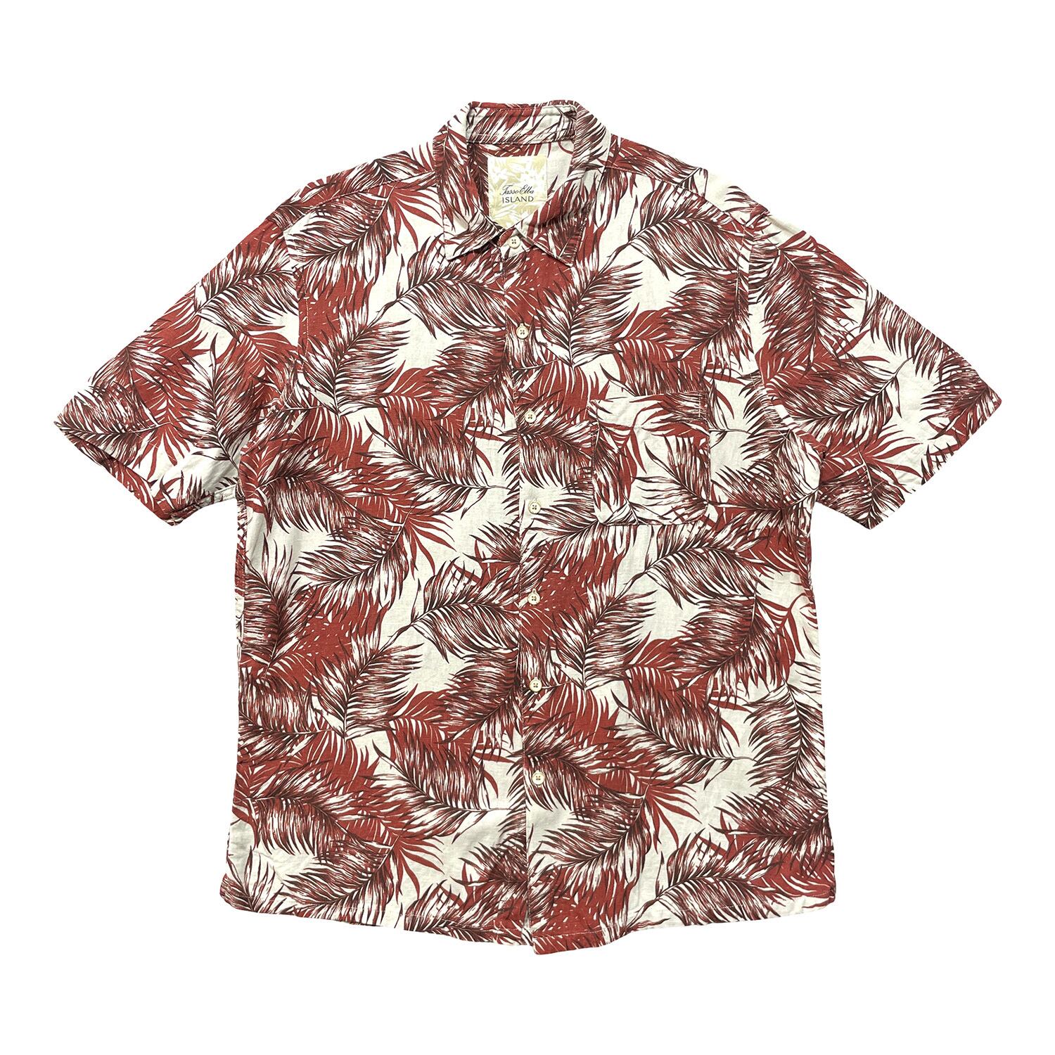 USA 古着 Tasso Elba タッソエルバ シルク/リネン アロハシャツ