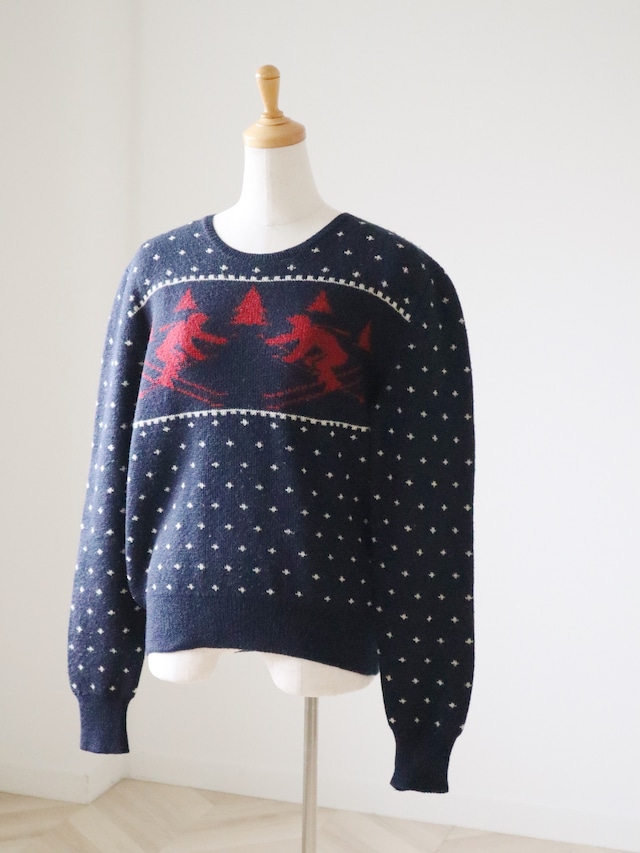 Ralph Lauren skier design jacquard sweater