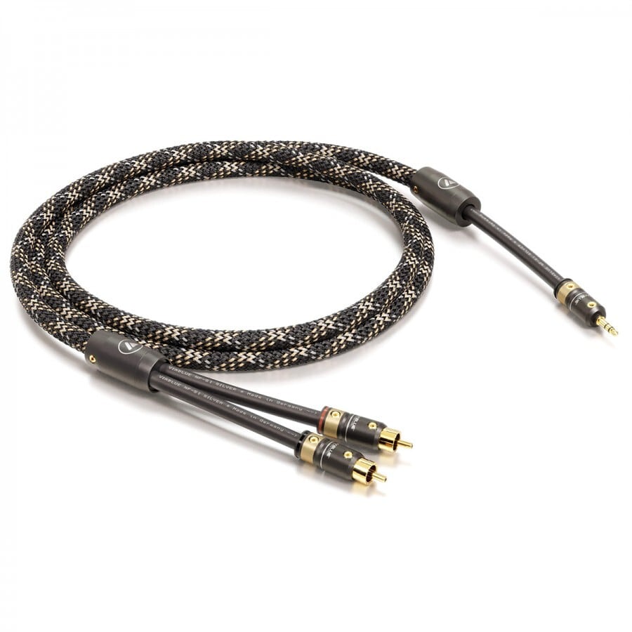 NF-S1 Silver 3.5 Audio/RCA cable Stereo 100cm:VIABLUE