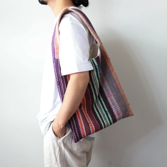 Hagi / Vintage Quilt - One Handle Bag - M #86