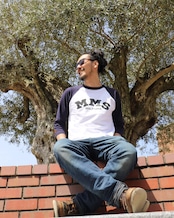 MMS RAGLAN! 3/4 SLEEVE /ホワイトxブラック