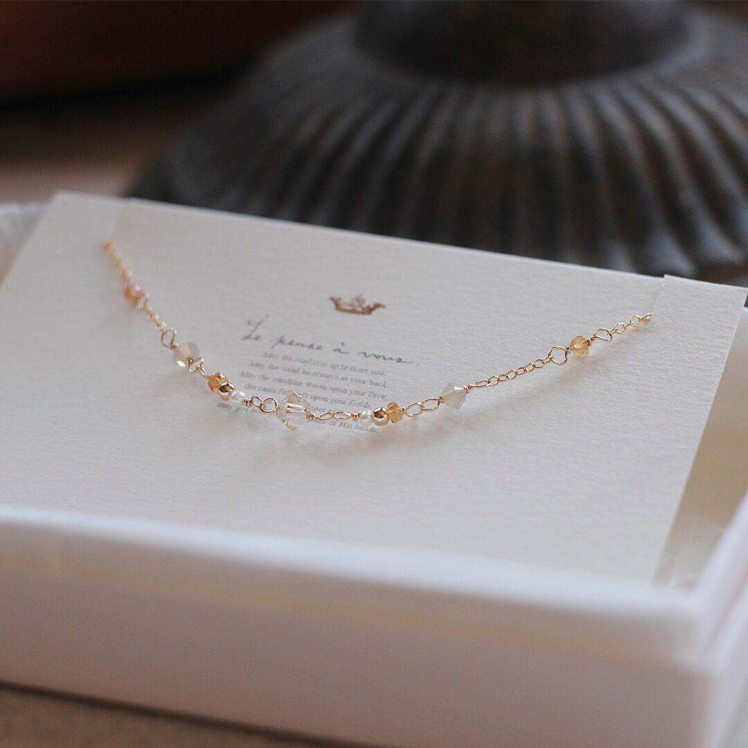 オレンジサファイア ブレスレット Jardin/オレンジサファイア・9月誕生石・14KGFブレスレット