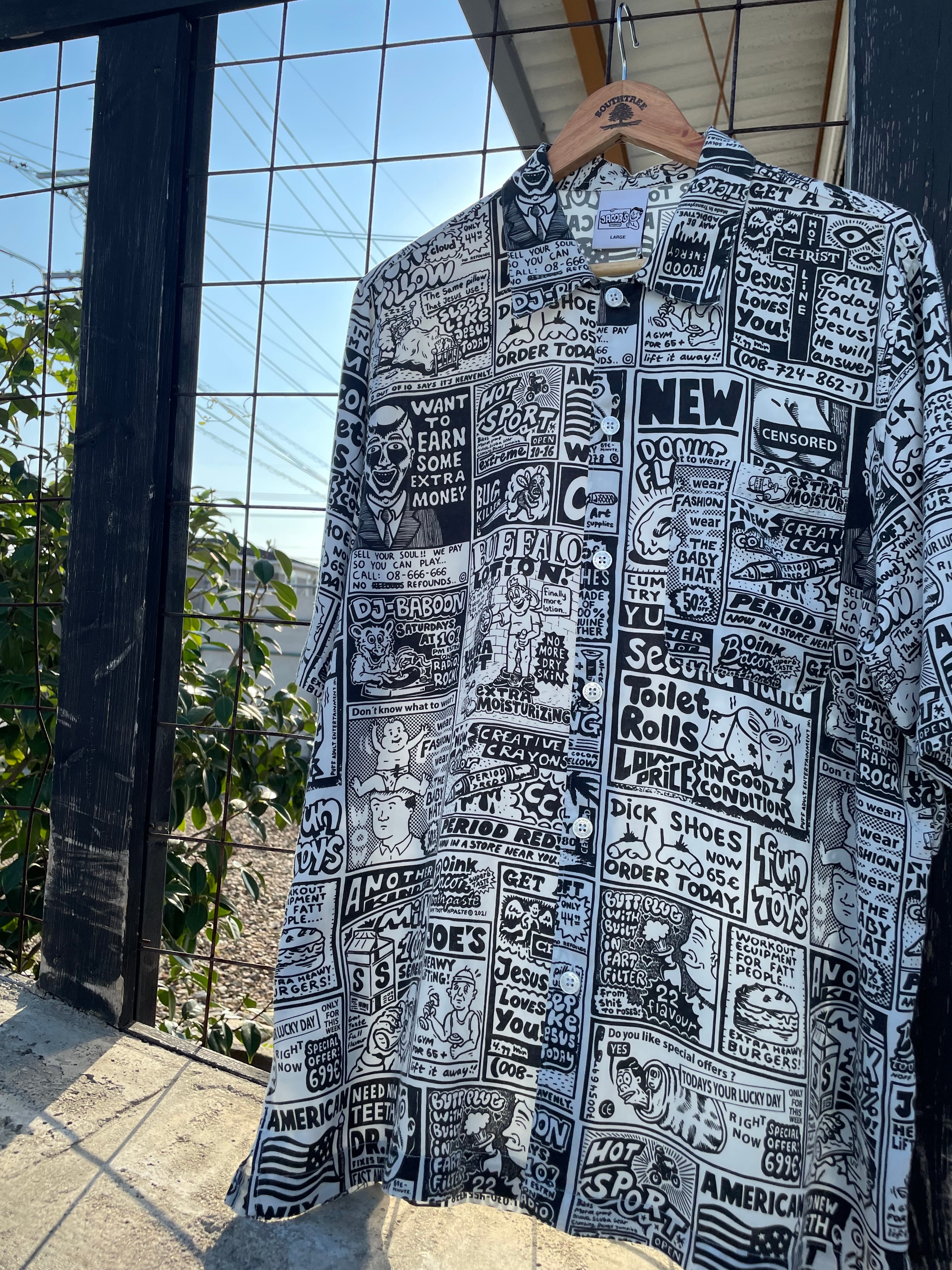 【POLAR SKATE CO】 CLASSIFIEDS SHIRT - BLACK/WHITE POLAR SKATE CO. CLASSIFIEDS SHIRT BLACK/WHITE | SOUTH TREE