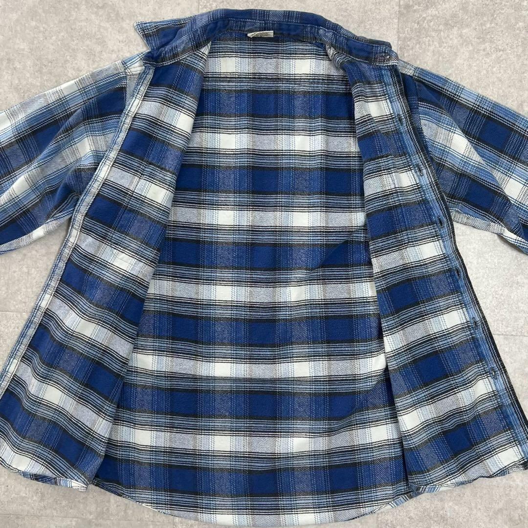 FIVE BROTHER ファイブブラザー ネルシャツ 90s 青 チェック M