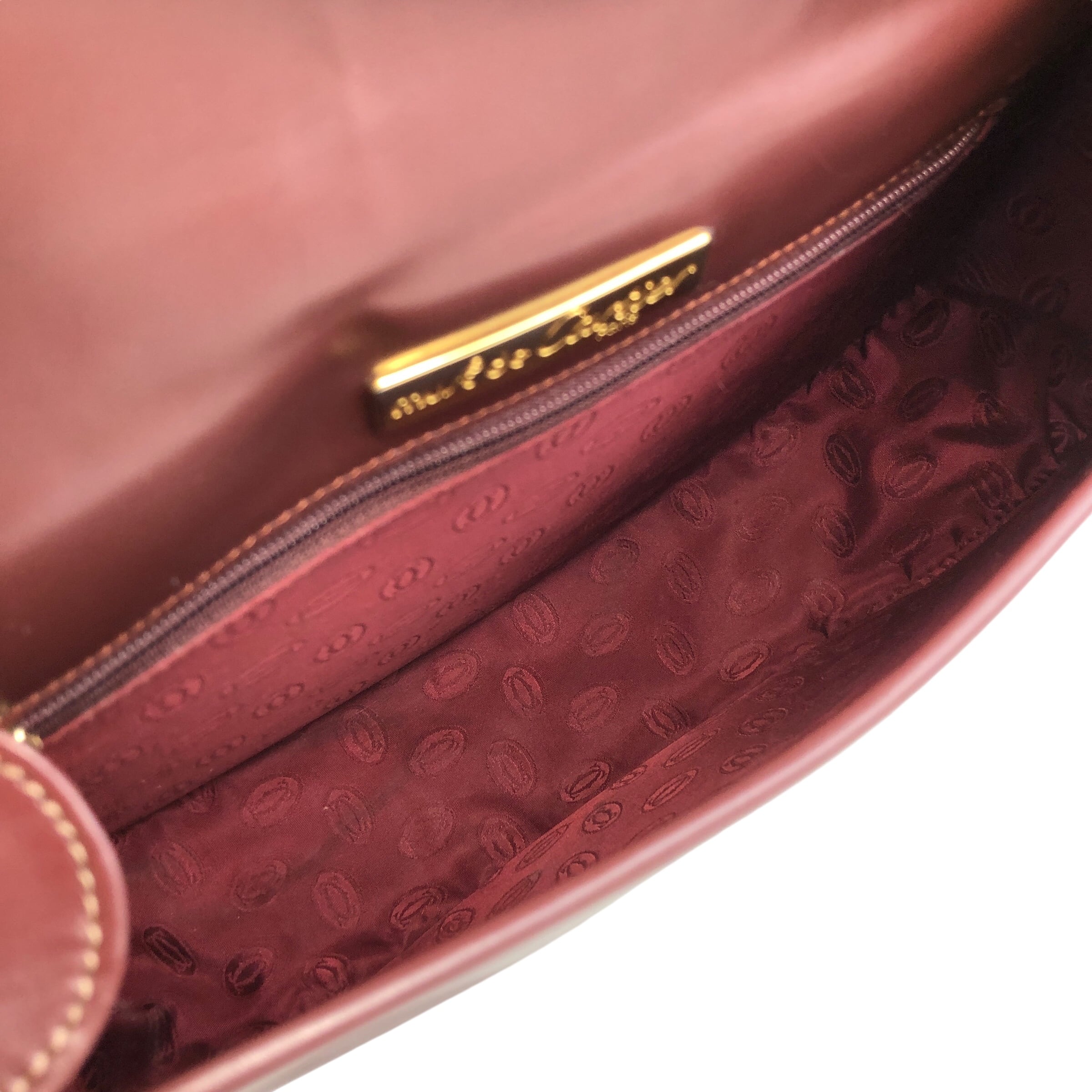 Cartier カルティエ マストライン ショルダーバッグ ボルドー ロゴ