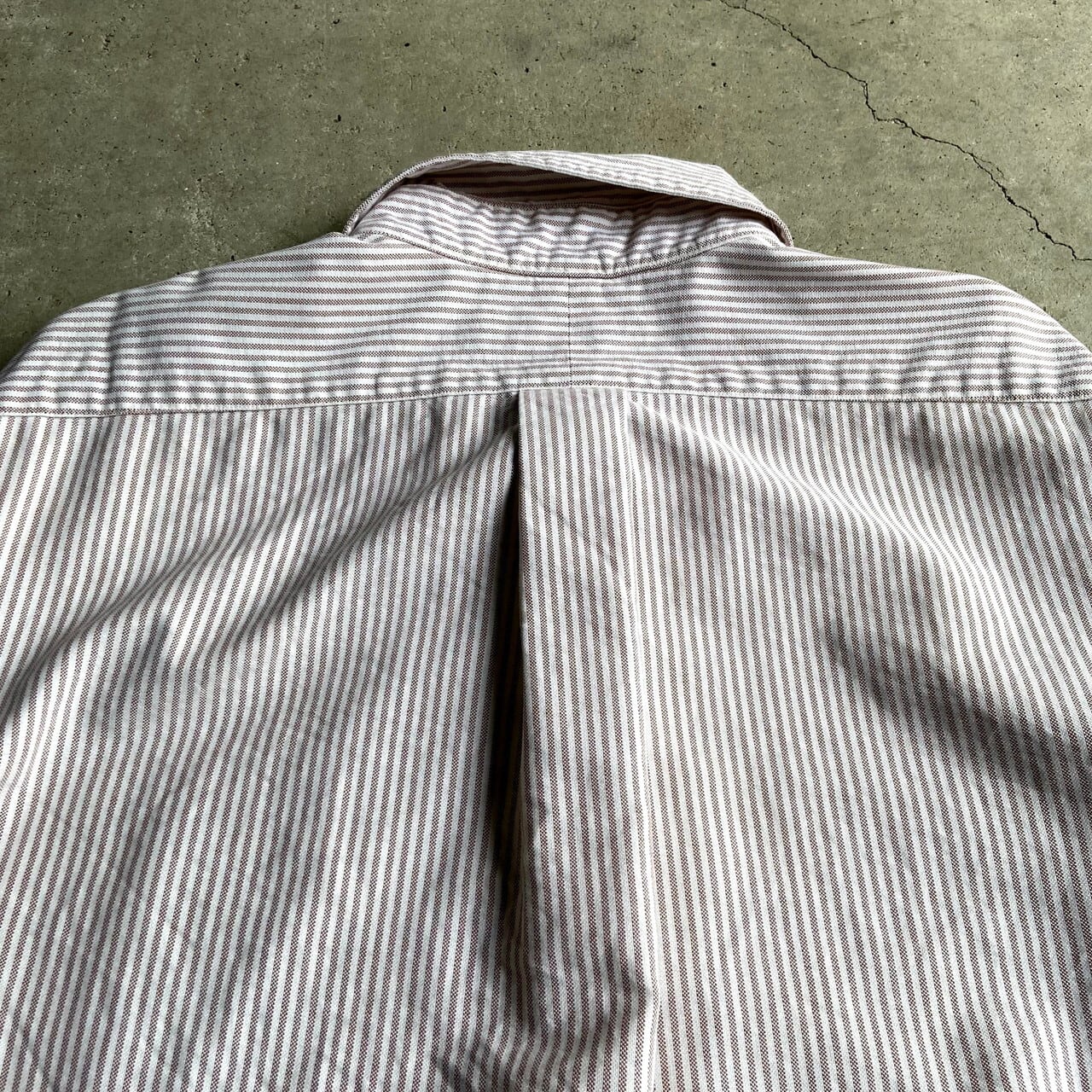 ポロ ラルフローレン ストライプ 長袖シャツ ブラウン ホワイト アメリカ古着 ビッグサイズ Ralph Lauren ラルフローレン レッド×ホワイト 長袖