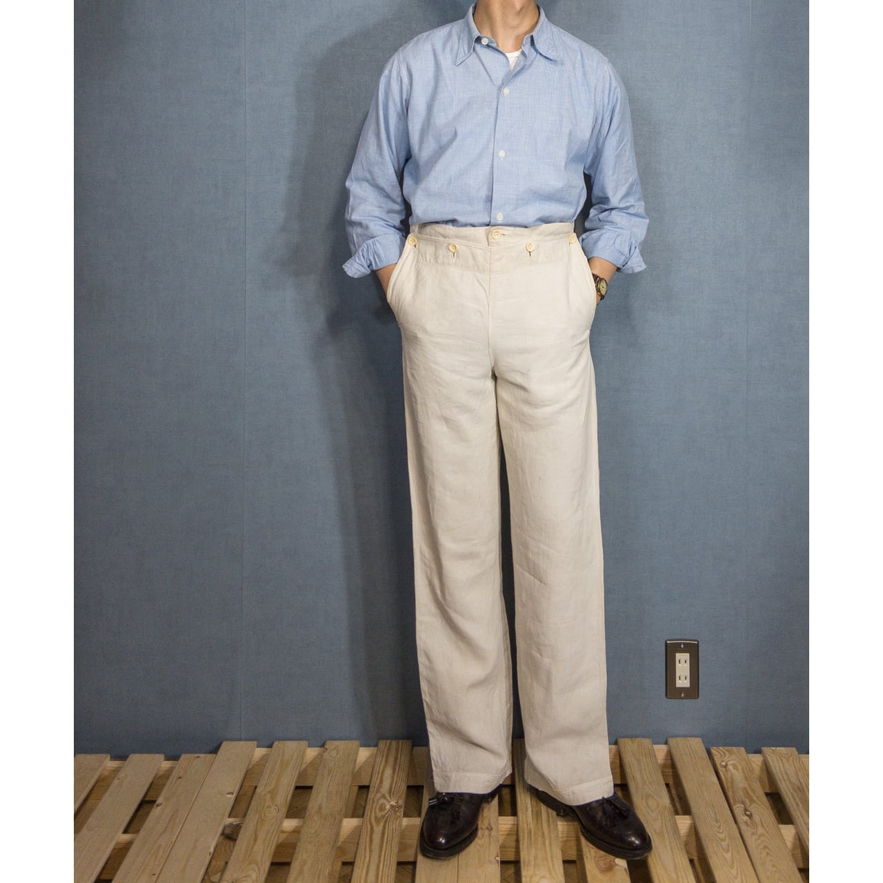 french vintage ホワイトリネンパンツ French Vintage Linen Pants | genre