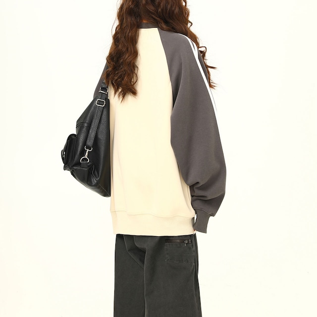 カレッジスリーブラインロゴスウェット 2col R00671