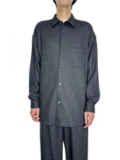 【Graphpaper】Wool Smooth Flannel Oversized Regular Collar Shirt