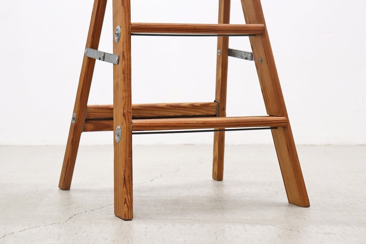 沼津店】U.S. アメリカ ヴィンテージ 木製 脚立 ステップ 踏み台