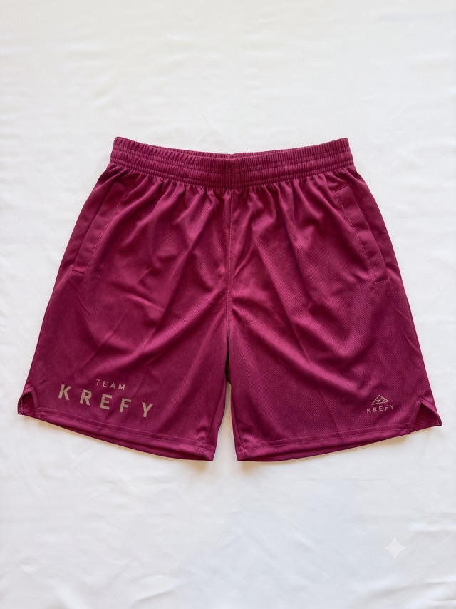 "team KREFY" uniform t shorts Dark Red