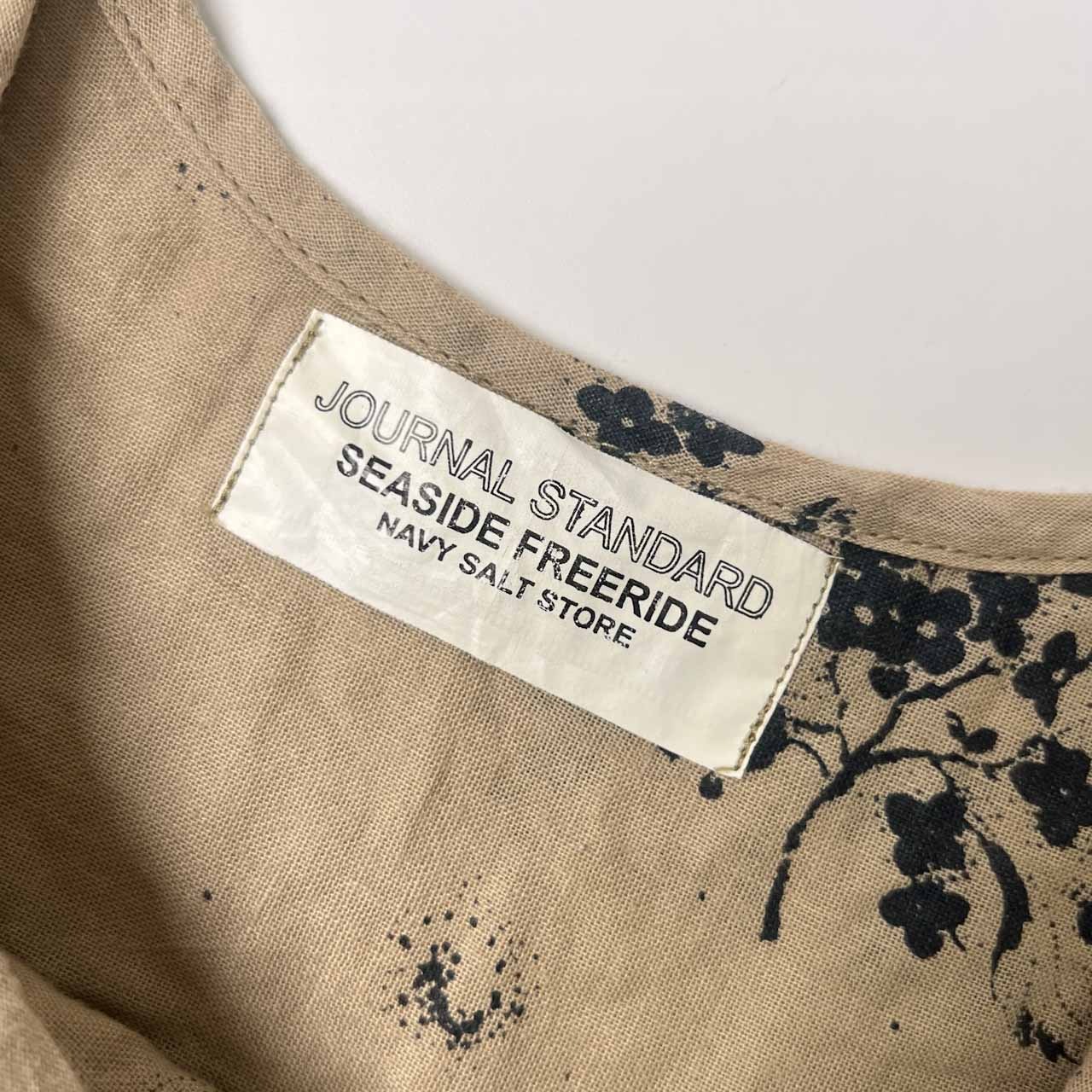 JOURNAL STANDARD SEASIDE FREERIDE ジャーナルスタンダード 花柄 ガーゼ生地 チュニック丈 キャミソール/ベージュ レディース コラボ