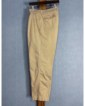 【1950s】"French Army", M52 Cotton Chino 2 Tack Trousers, Size 38①