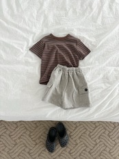 【取寄/韓国直送】digreen 26/SM  better day キャメルストライプTシャツ｜夏服｜韓国子供服