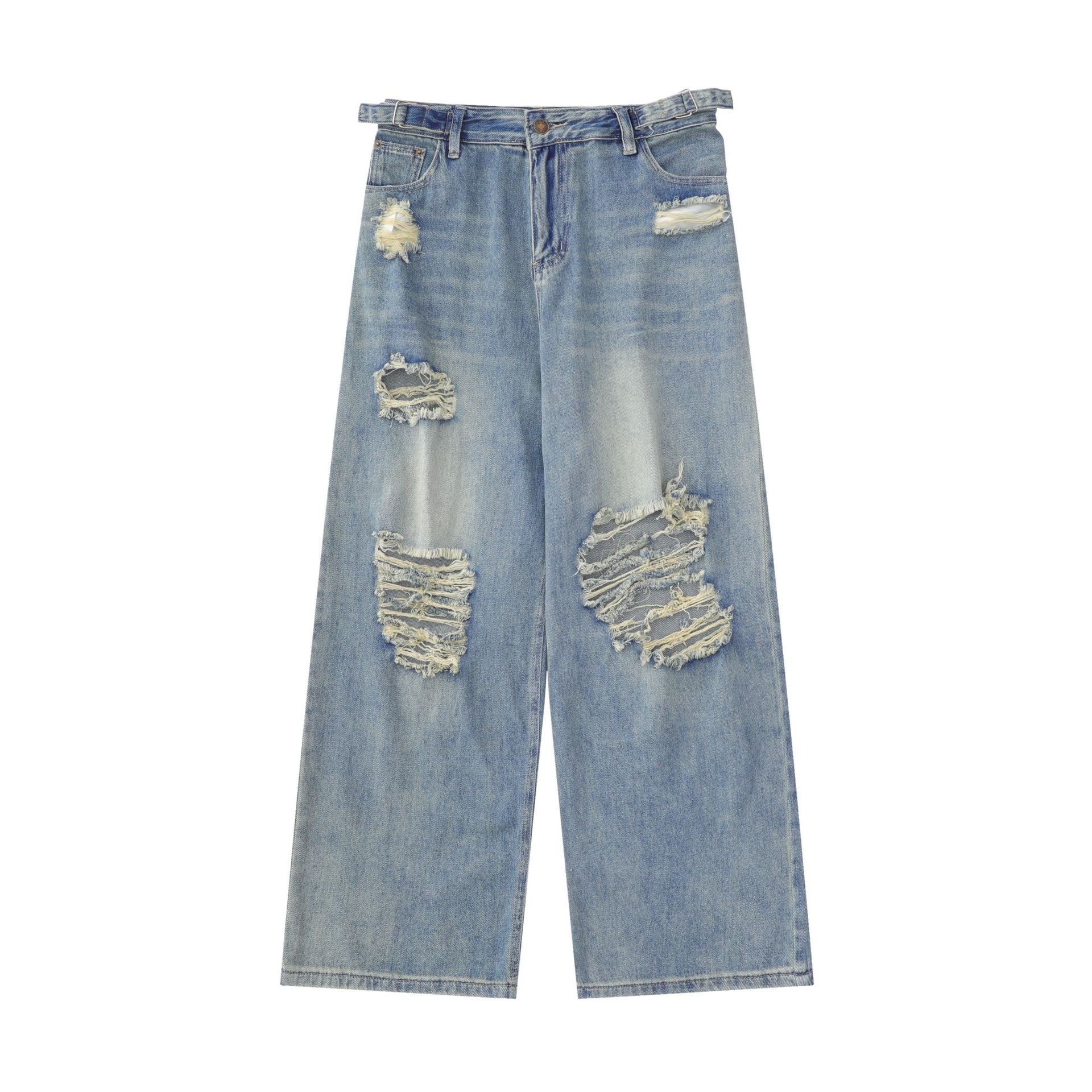 送料無料 クラッシュワイドパンツデニムジーパン 3417 クラッシュワイドデニムパンツ / Crushed Wide Jeans | INOCENCE