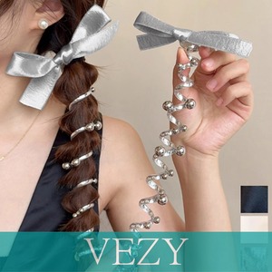 リボン コイルポニー 簡単 コイルアップ 大人かわいい スパイラルヘアゴム フェミニン ヘアアレンジ エレガント ヘアアクセサリー 韓国風ポニーテール おしゃれ ヘアアクセサリー VEZY ベジー ItemNo.【23328773】