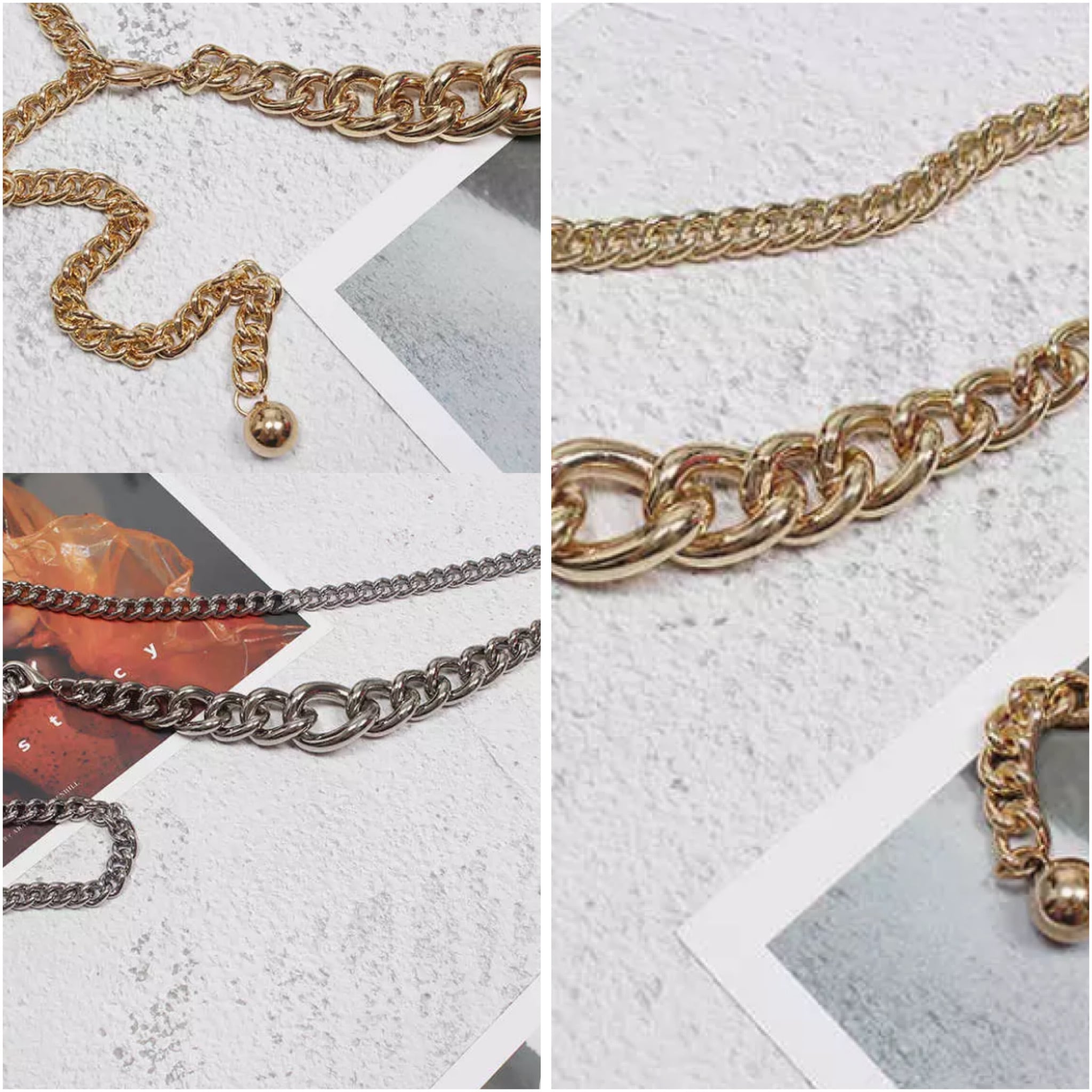 J&R ジェーアンドアール チェーンベルト ゴールド