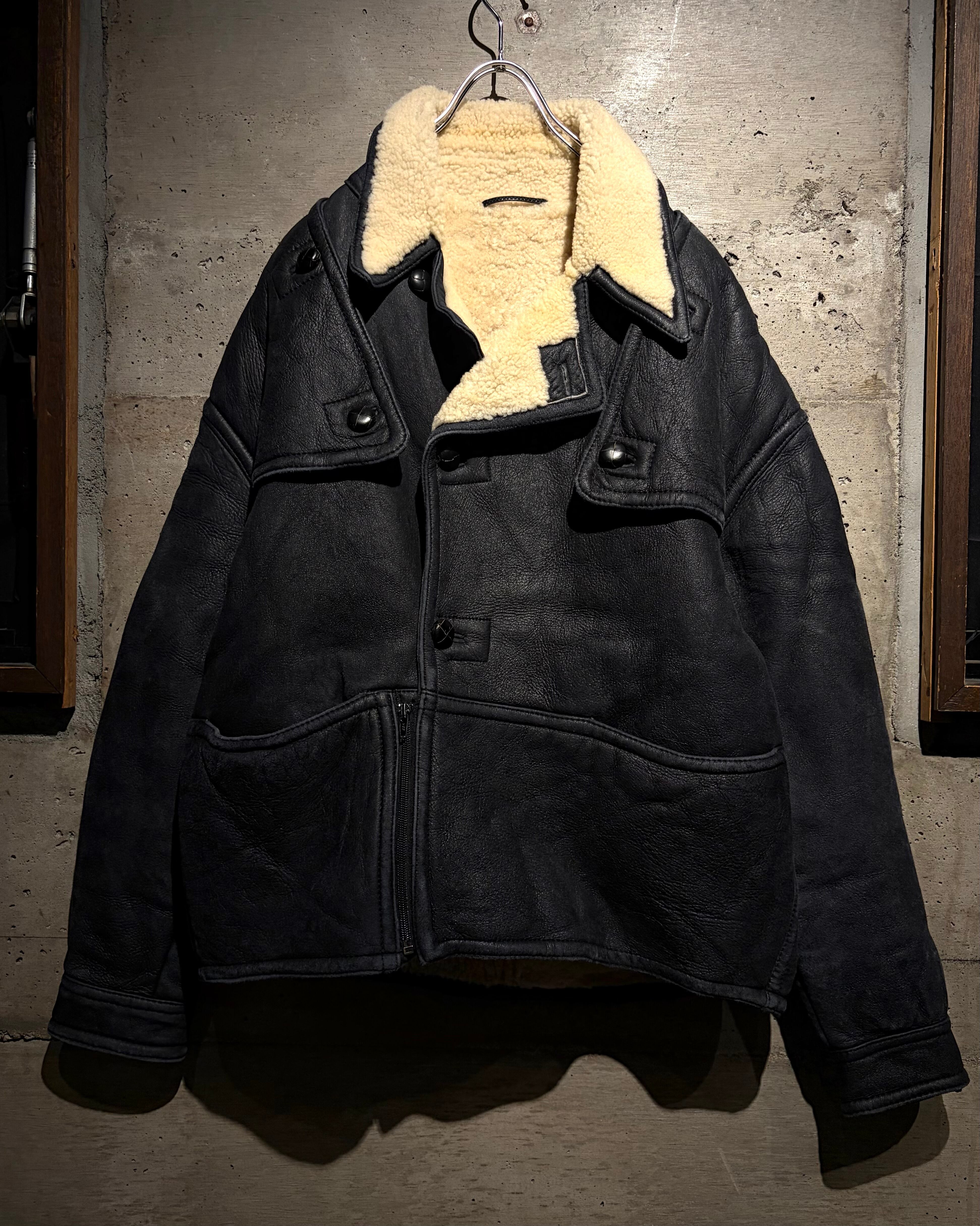 カブクワオタク Caka】“TRUSSARDI” Rare Black Color Mouton Jacket | Caka(カカ