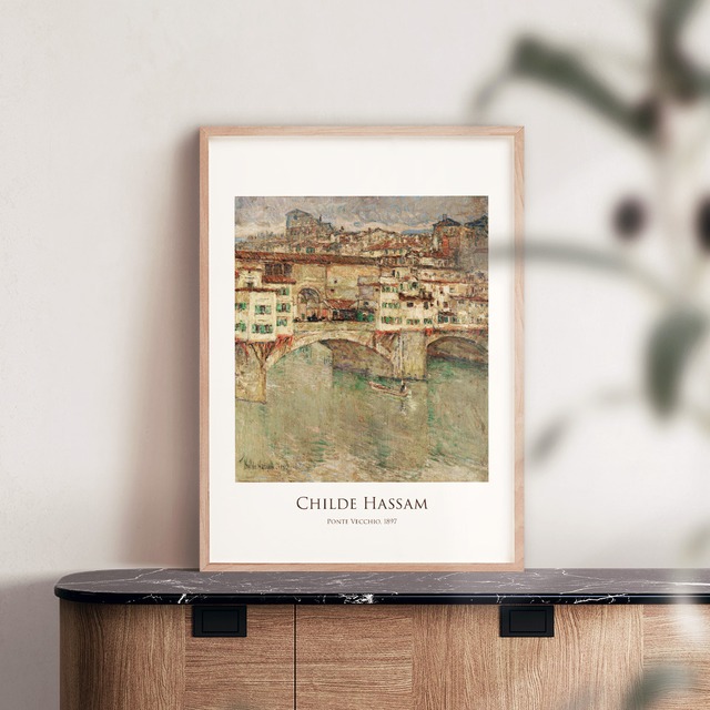 チャイルド・ハッサム Ponte Vecchio アートポスター 風景画 橋 名画 絵画 特大 アートパネル AP279