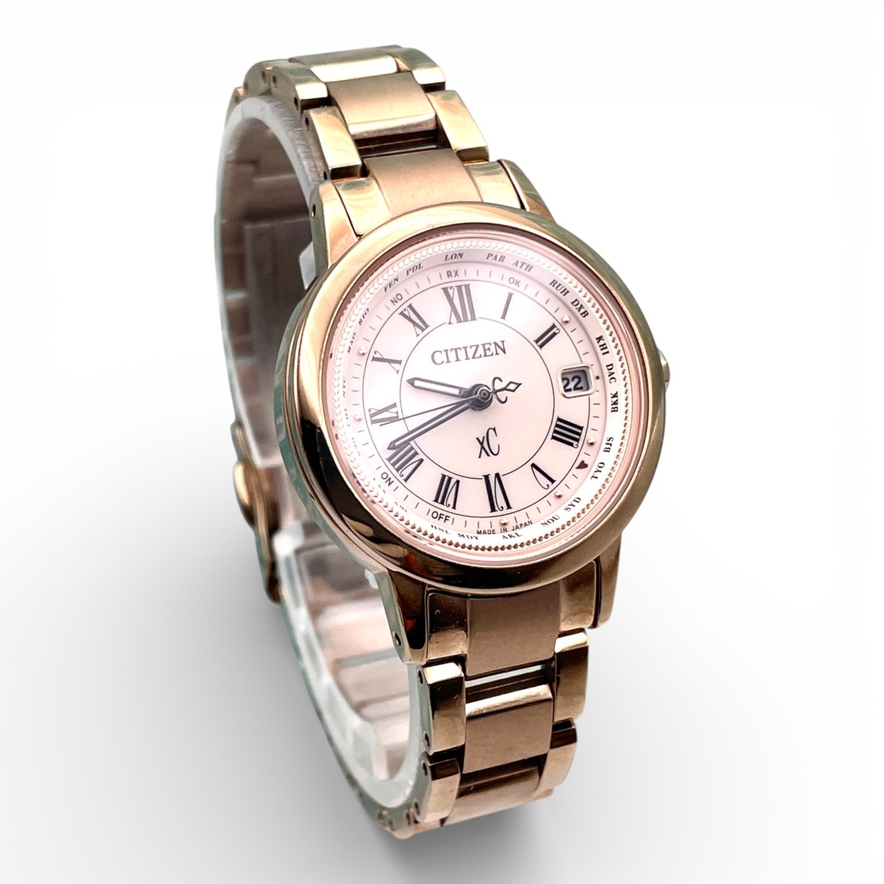 美品 CITIZEN xC クロスシー ソーラー レディース 腕時計 デイト 