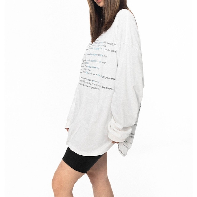 テキストタイポルーズロングスリーブTシャツ 2col R00813