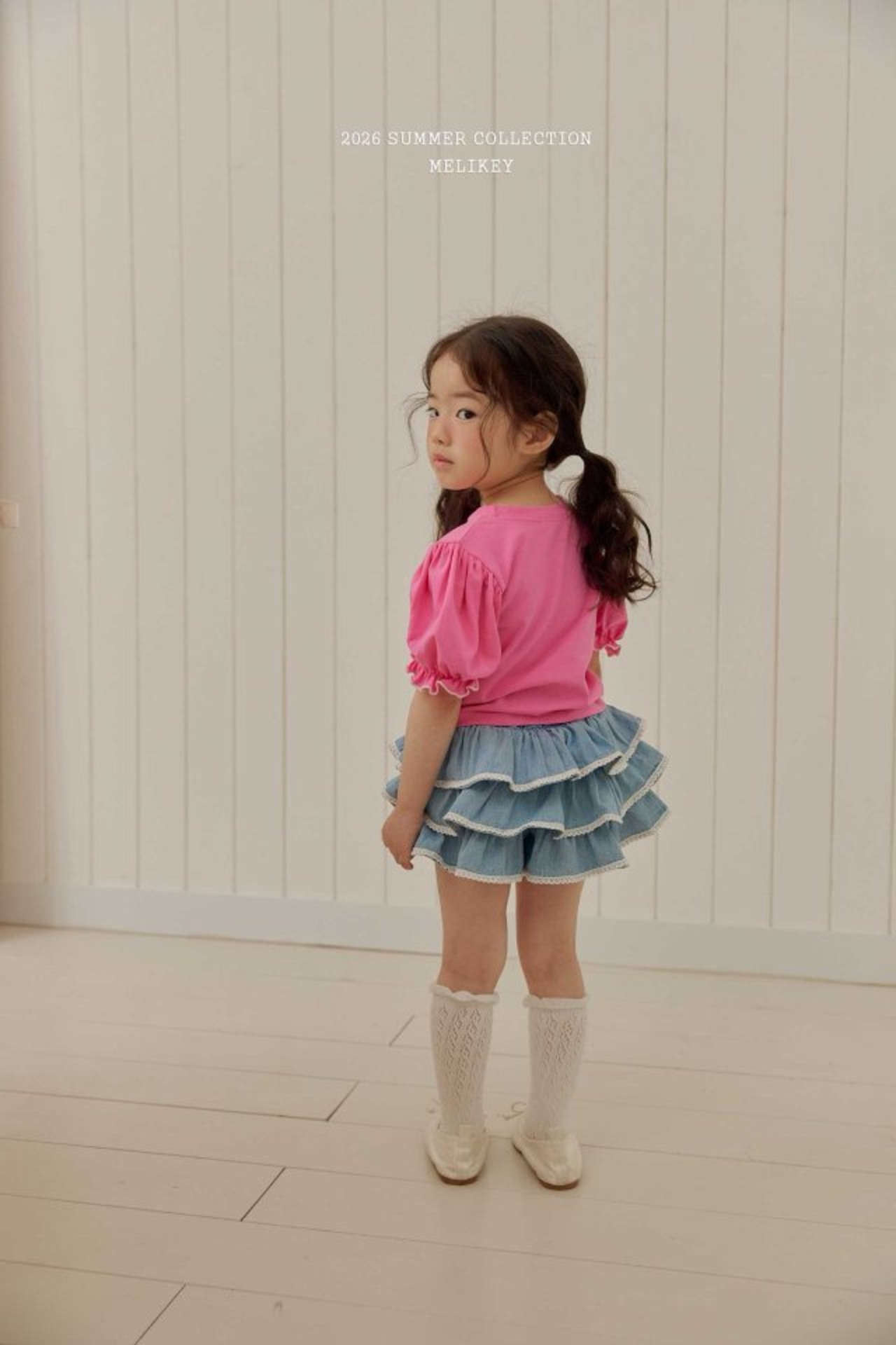 [MELIKEY] Less Denim Tiered Skirt (JS/JM) / [미라이키] 레스데님캉캉스커트 (JS/JM)