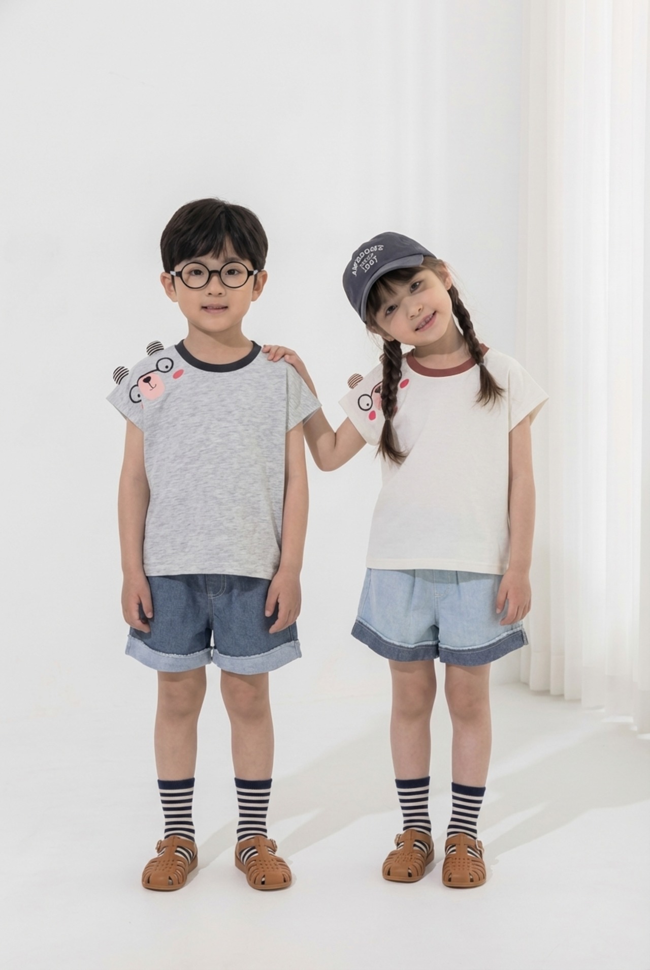 [Orangemom] Glasses Bear Shirt (13/15) / [오렌지맘] 안경곰티셔츠 (13/15)