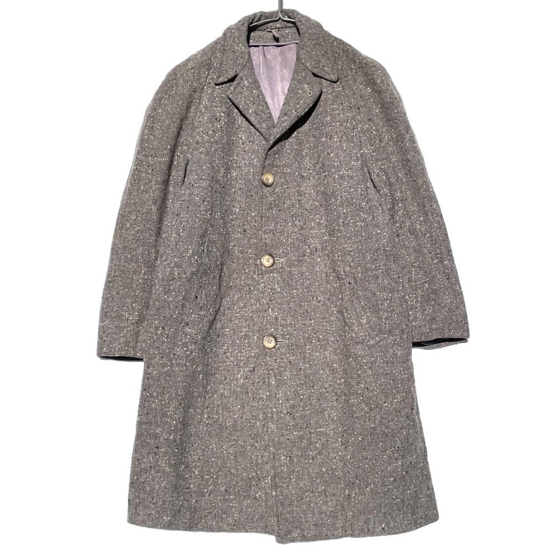 Vintage Nep Tweed Tailored Wool Coat [1950s-] Vintage Wool Coat 