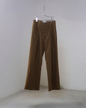 itochi - Wool & Cashmere Corduroy Tuck Slacks :Brown|先染め/尾州×遠州/裏地付き