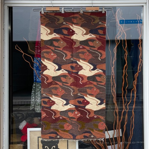 【112.5×58cm!!】魚と鳥　ラグ