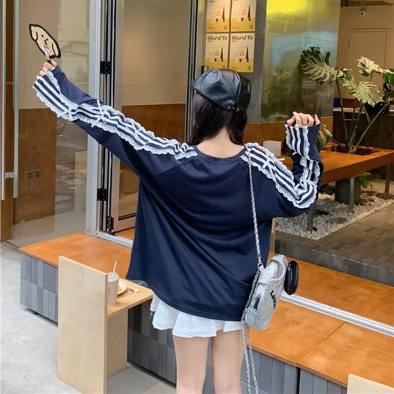 レースストライプロンT