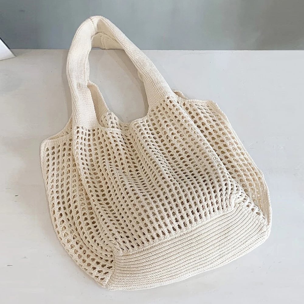 トートバッグ 編みバッグ ニットバッグ 夏 レディース クロシェ
