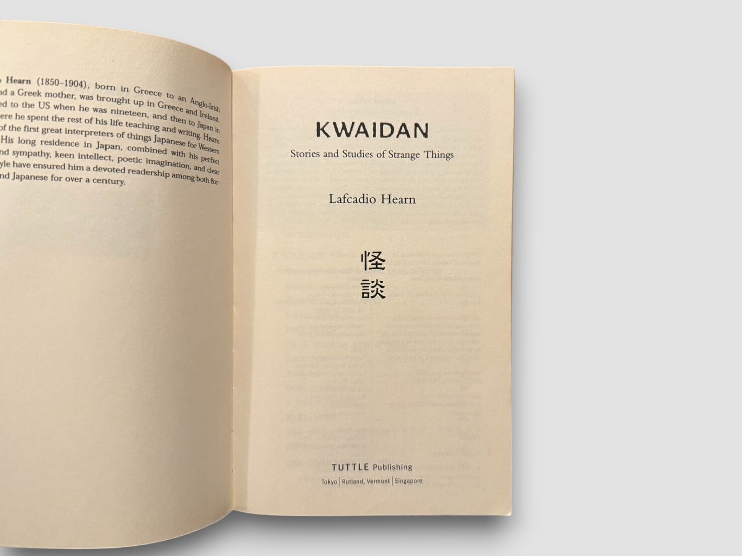 SJ711】【FIRST TUTTLE EDITION】 Kwaidan: Stories and Studies of