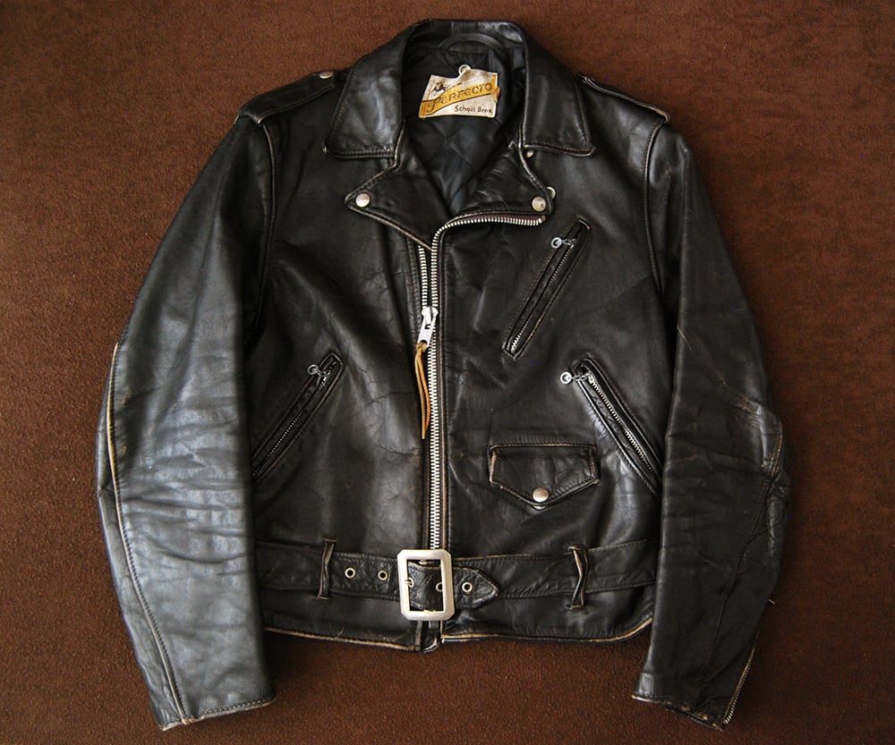 ケア済 80s SCHOTT ショット 618 ダブル ライダース 42 たらし USA