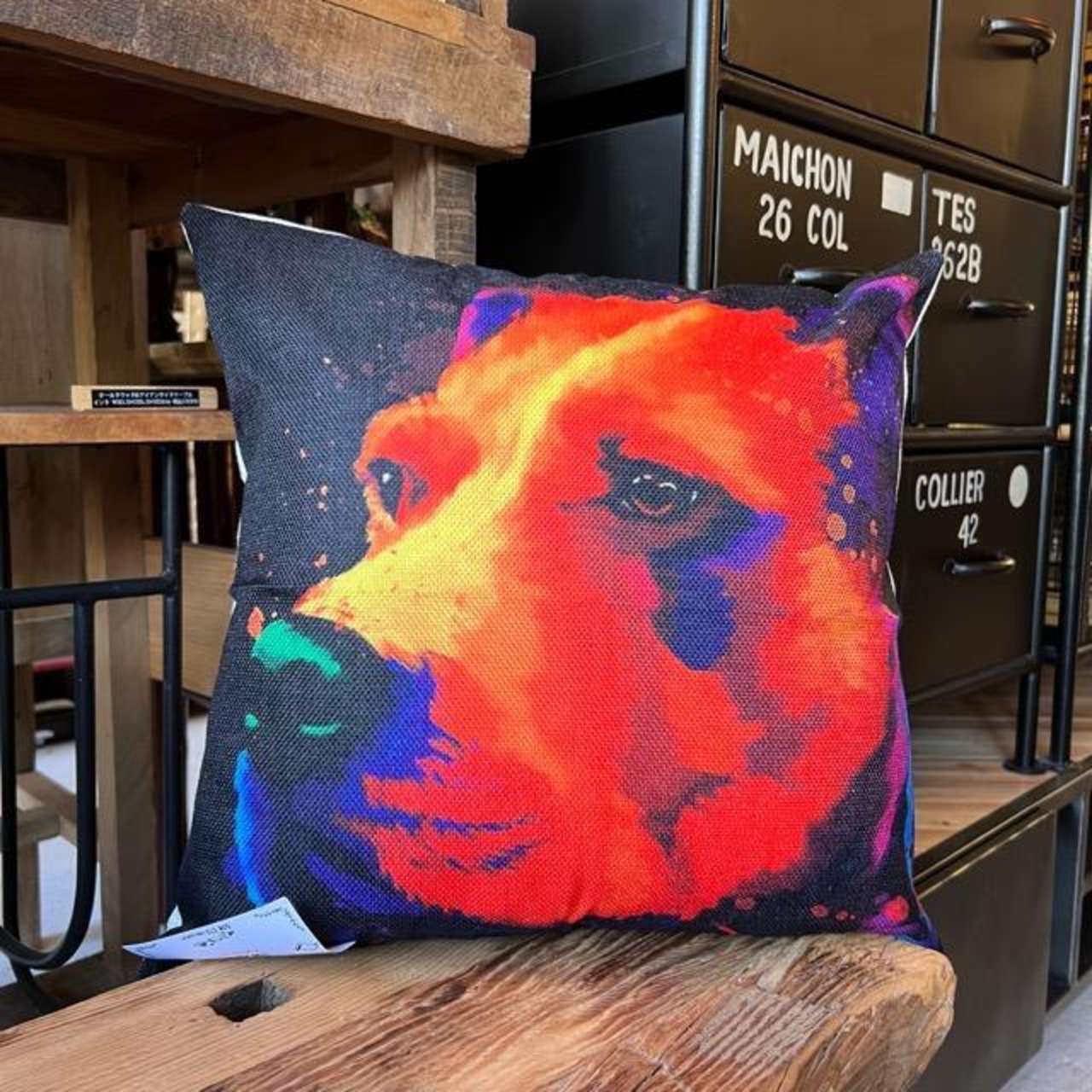 TOPANGA Homefurnishing ドッグアートクッションカバー　45×45cm　ボクサー　インテリア　絵画　アート　犬　ドッグ