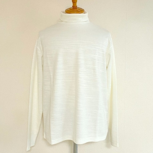 Slab Waffle Turtle Neck Cut & Sewn　Off White