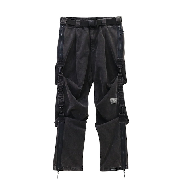 【99％IS】Washed D-ring pants(BLACK)