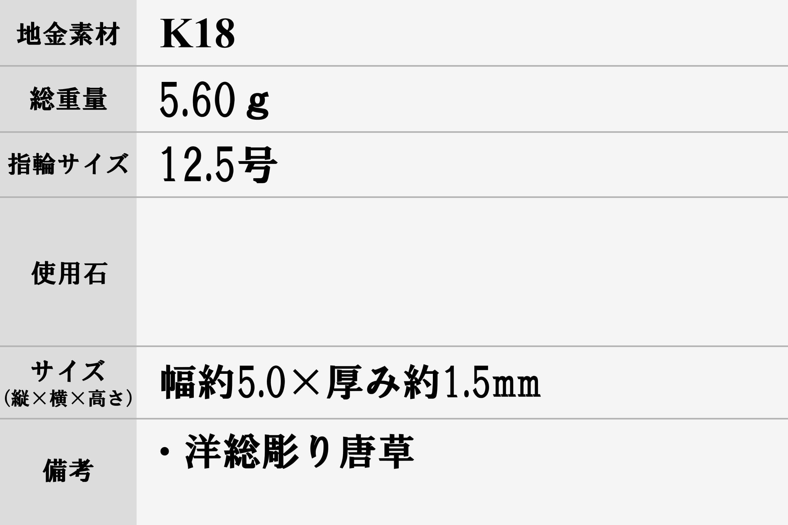 洋総彫り唐草・K18リング【R732】 | ジュエリーサロン石垣